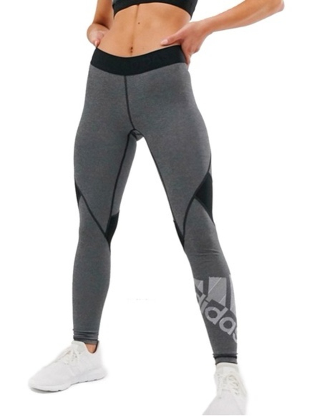 🖤 Adidas & Nike Grey Athletic Leggings Bundle Women’s Large Bin N - Picture 2 of 3